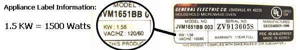 Electrical Appliance Label